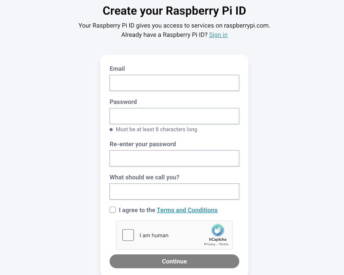 Raspberry Pi ID Form Register